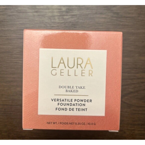 New Laura Geller Double Take Baked Powder Foundation 0.35oz Golden Medium NIB - Picture 1 of 8